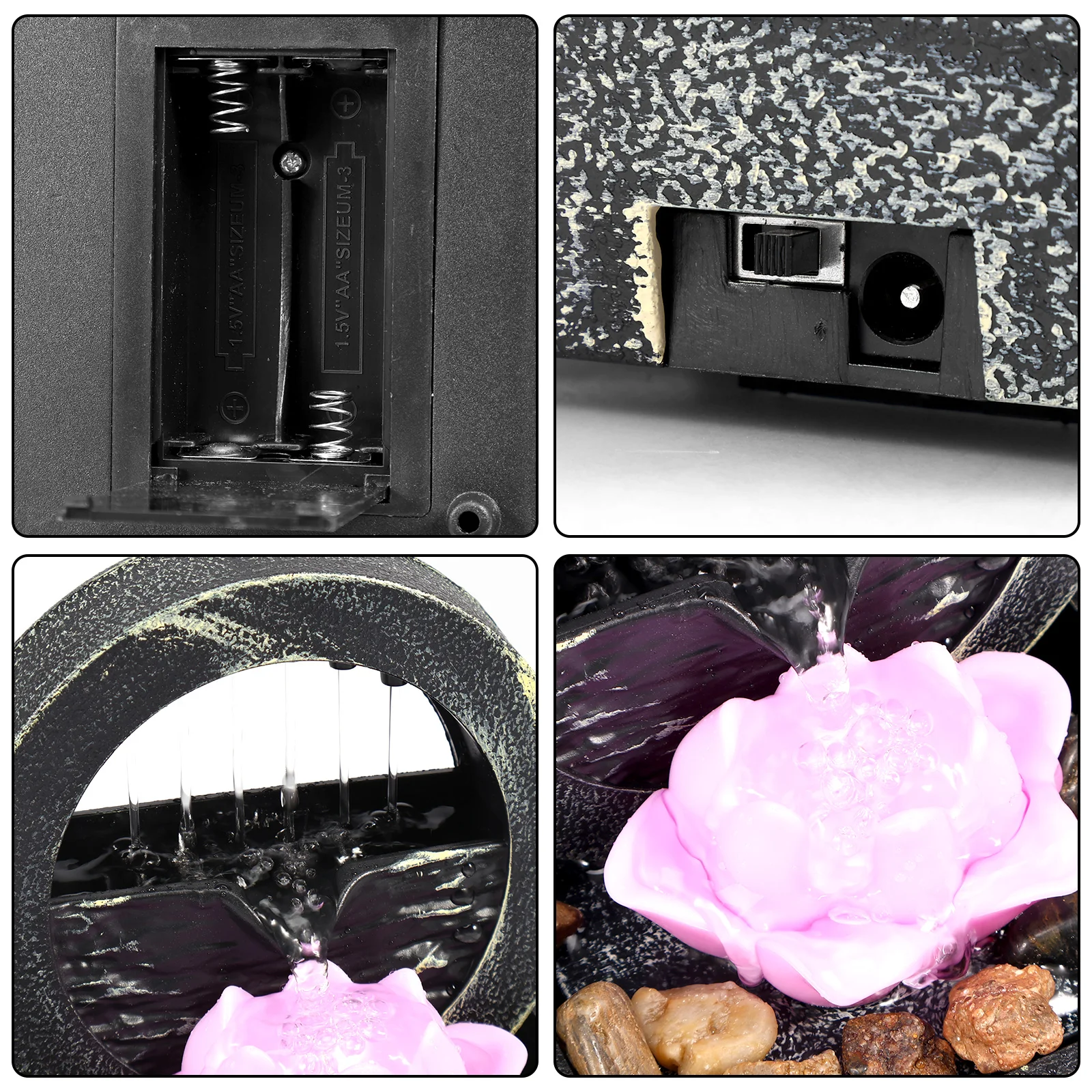 Description Picture 6 of itemTabletop Fountain Battery/USB Operated Water Fountain Feature Zen Meditation Fountain Decor Sound Relaxation Fountain Ornament