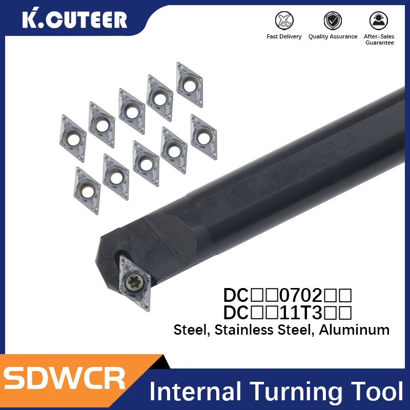 

Internal Turning Tools Cutting Bar S10K-SDWCR07 S16Q-SDWCR07 S25S-SDWCR11 Lathe Cutter DCMT Carbide inserts CNC Holder Tool