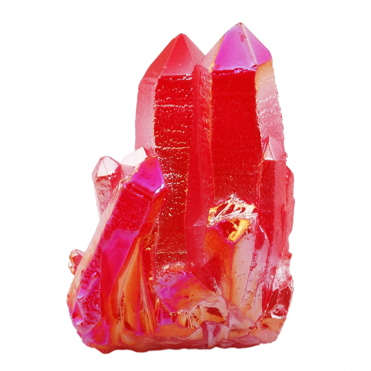 Natural Rock Quartz Titanium Coated Crystal Cluster Sparkly Colour Geode Stone Specimen For Desktop Ornaments Home Decor