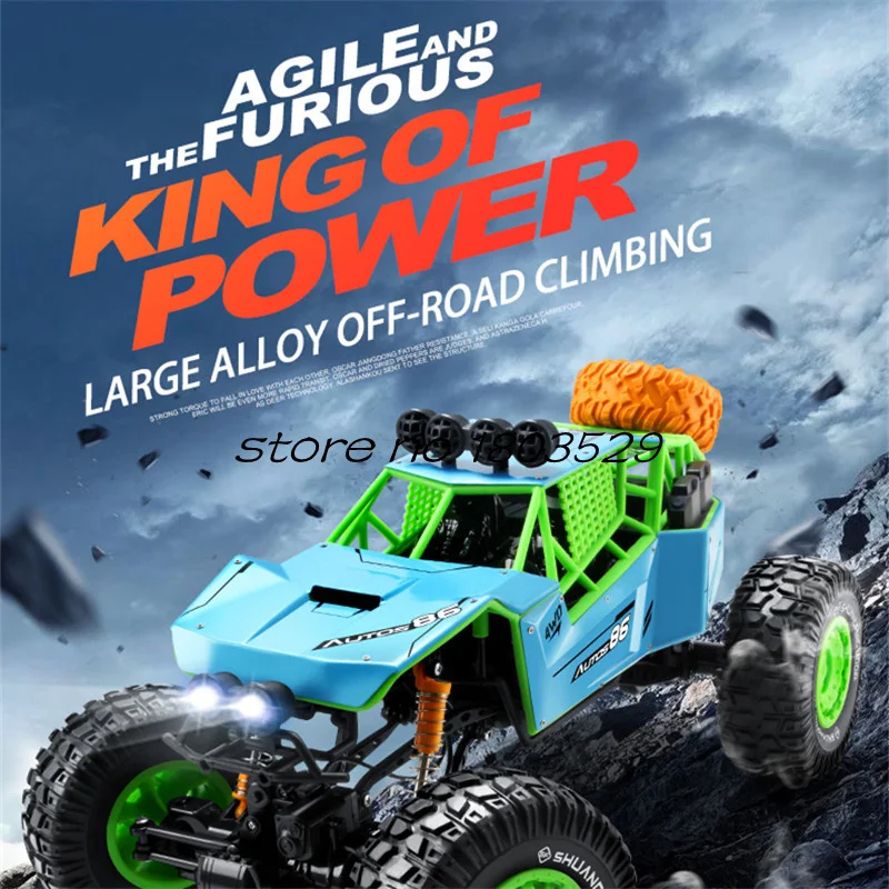 1:8 Extra Large Alloy Material Remote Control Car 4WD High Speed Climbing Off Road Vacuum Tire Elasticity Shock Absorbing RC Car 2
