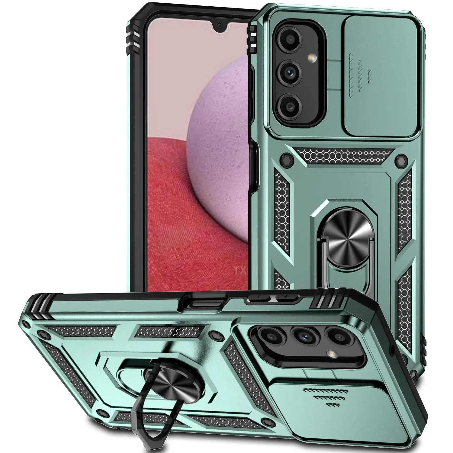 Ring Holder Shockproof Armor Phone Case with Airbag Protection
