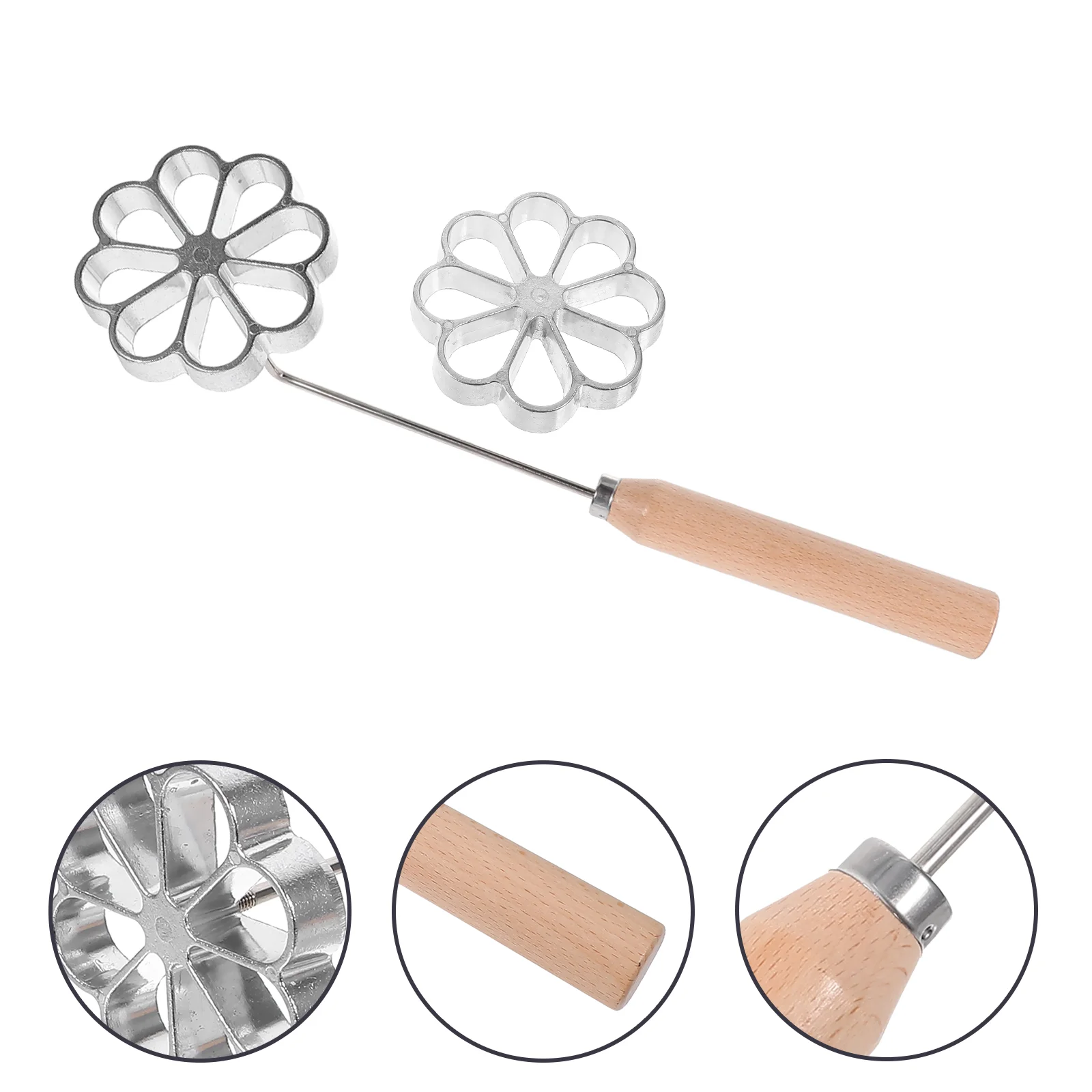 

Bunuelos Mold Rosette Iron Molds Set Wooden Handle Aluminum Waffle Molds Homemade Swedish Mold Lotus Flower Bunuelos