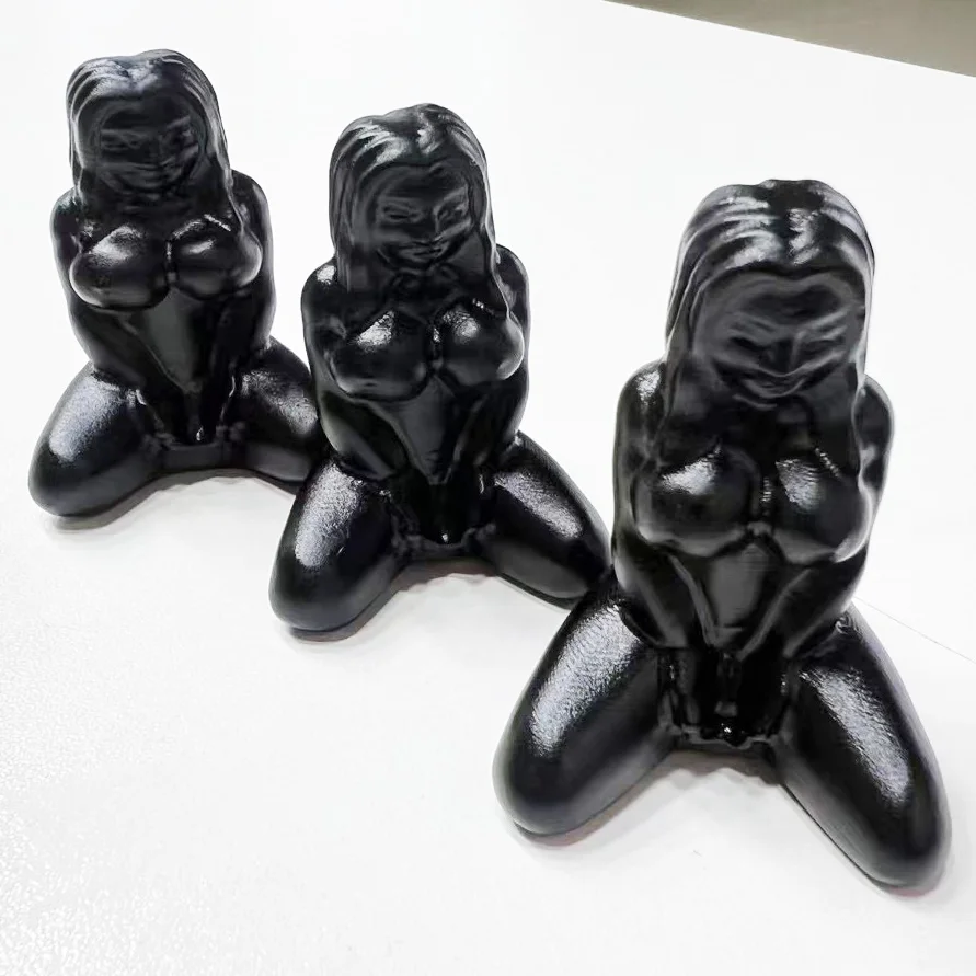 

Natural Obsidian Stone Carved Woman Female Model Crystal Reiki Healing Crystal Home Decor Gift 1Pcs