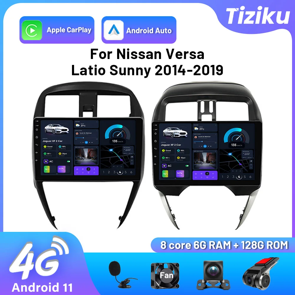 

Android 13 Car Radio Carplay Multimedia Video Player Stereo 4G GPS Navigation Car Play For Nissan Versa Latio Sunny 2014-2019