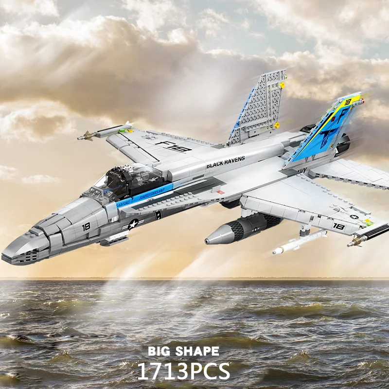 Maquette D'avion Militaire F/A-18 Strike Fighter à L'échelle 1:100 - En Alliage De Zinc, Neuf