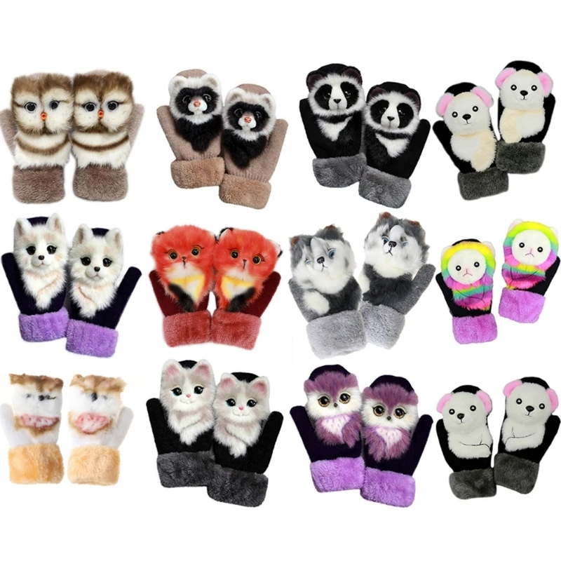 

Cute Children Gloves Knit Gloves Plush Gloves Mitts kid Gloves Animal Winter Cute Mittens Cartoon Gloves Kids