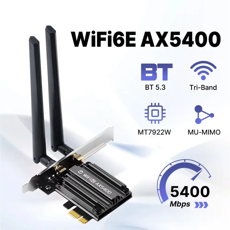 Leading-AX5400 PCIE 어댑터 Wifi 6E AX5400 PCIE 어댑터 2.4G/5G 802.11AX Netwotk 무선 수신기 MU-MIMO Forwin10/11
