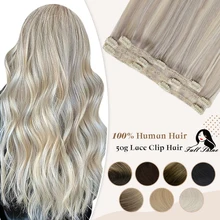 

Full Shine 50 Grams Clip On Human Hair Extensions Ombre Color 3Pcs 100% Machine Remy Human Hair Hairpins Clip In Hair Extensions