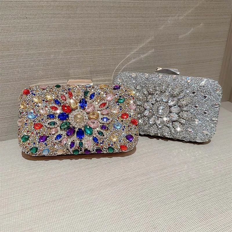 

Sparkling Rhinestone Clutch Handbag for Women Crystal Diamond Evening Party Purse Lady Crossbody Shoulder Messenger Wedding Bag