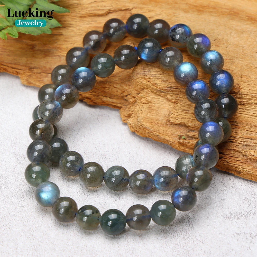 A++ Natural Blue Labradorite 8mm Shiny Beads for Jewelry Making DIY Bracelet Necklace Or  Lovers Gift 3