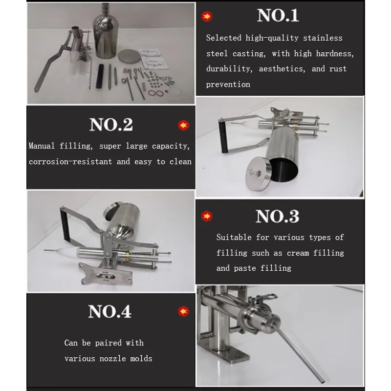 Manual Jam Filling Machine Commercial 4.5L Chocolate/ Cream/ Honey/ Juice Sauce Filling Machine Stainless Stee