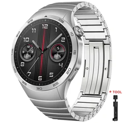 Sleek 22mm No Gaps Metal Link Bracelet Watchband Replacement Strap - HUAWEI GT 4 46MM (Silver - tool)