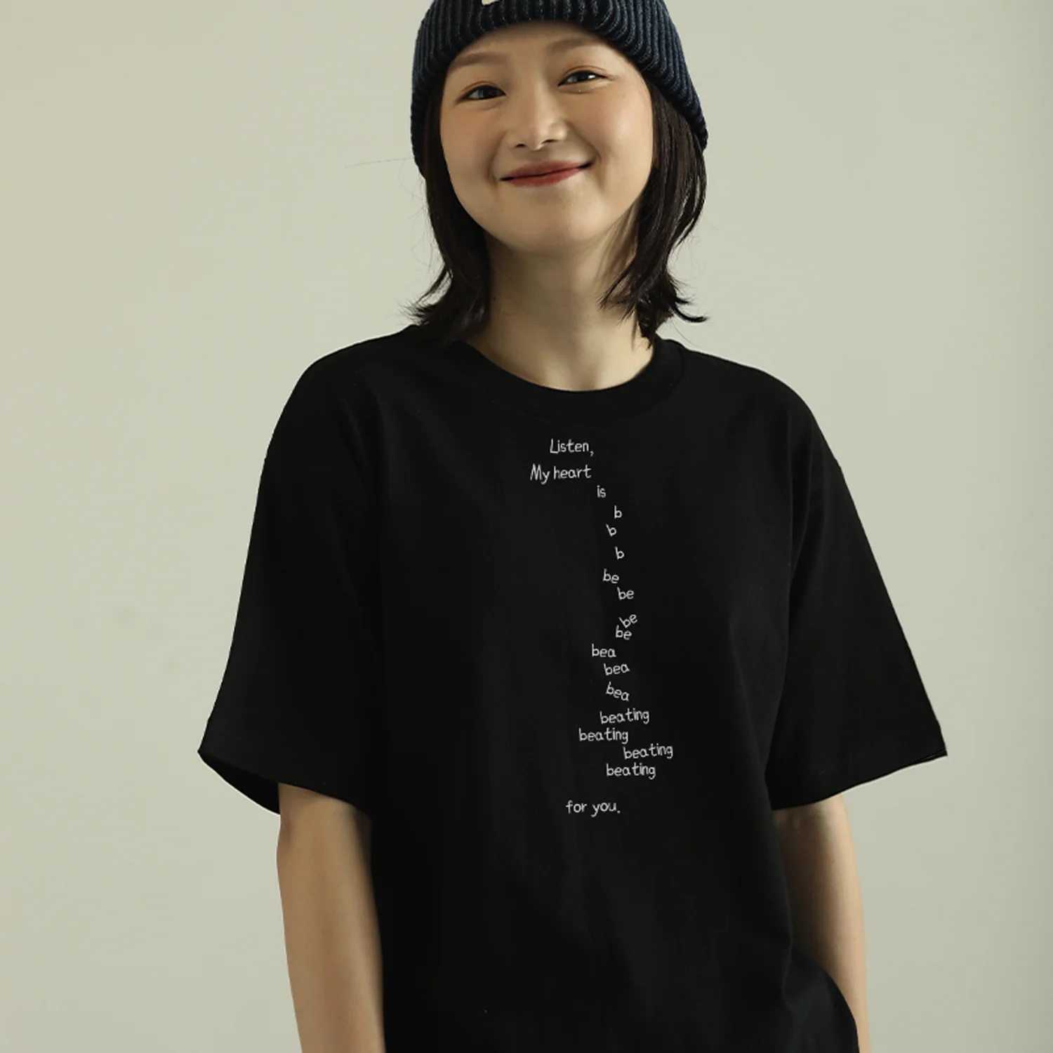 [XNF Official Store]260 Of Grams Heavy Cotton! Listen, My heart is beating Sports Printed Vintage T-shirt Men's Women's Top