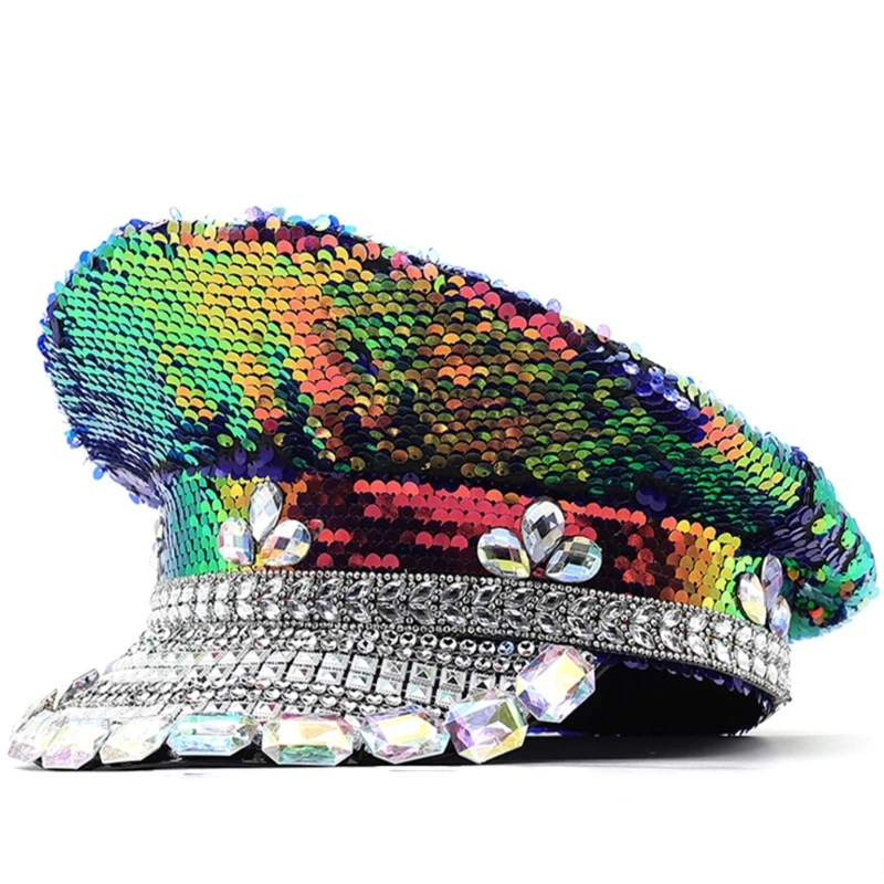 

Colorful Sequins Bride Hat Sparkling Top Hat Wedding Party Bridal Cap Drop shipping