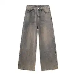 2024 Spring Men's Baggy Distressed Vintage Denim Pants - Asian Size M (As Shown)