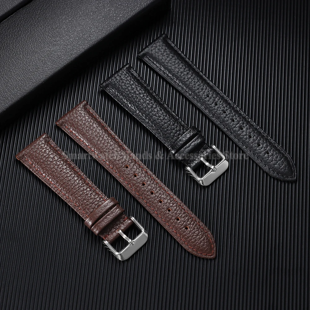 Universal Waterproof Cowhide Leather Watch Band - Sporty and Stylish Wrist Accessory