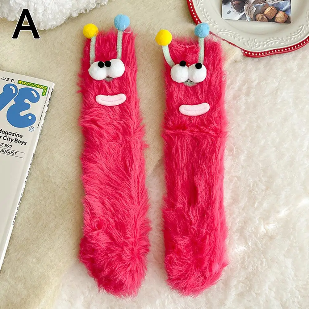 3 farben Lustige Socken Herbst Winter Korallen Fleece Boden Socken Paar Schlaf Socke Fuzzy Socken Weihnachten Strümpfe – Detail 3