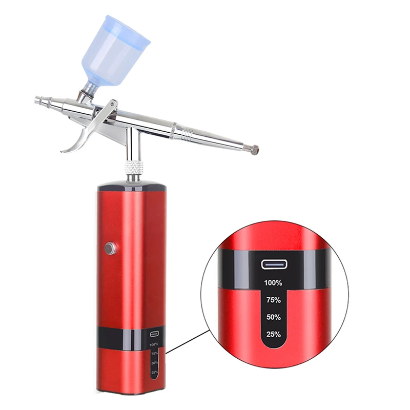 

Portable Rechargeable Mini Air Compressor Kit Air-Brush Paint Spray Airbrush For Nail Art Tattoo Craft Cake Fog Mist Sprayer