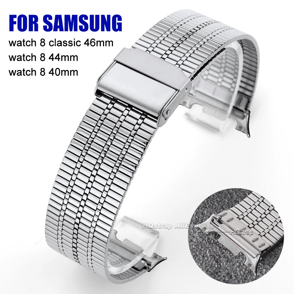 Elegant Stainless Steel Smartwatch Strap - No Gap Design Replacement Wristband
