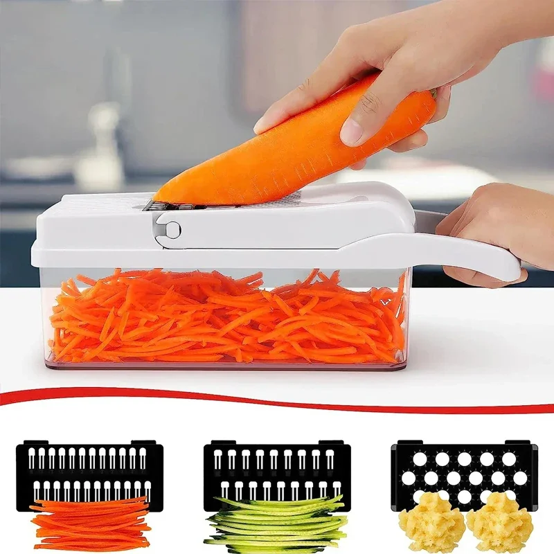 Vegetable Chopper 15in1 Veggie Chopp with Container Onion Choppers Cutter Food Chopper Vegetable Slicer Dicer Cutter