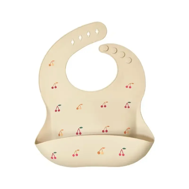 INS Baby Bibs BPA Free Waterproof Soft Silicone Saliva Solid Dripping Banana Bib Cartoon Print Flower Adjustable Lunch Aprons images - 6