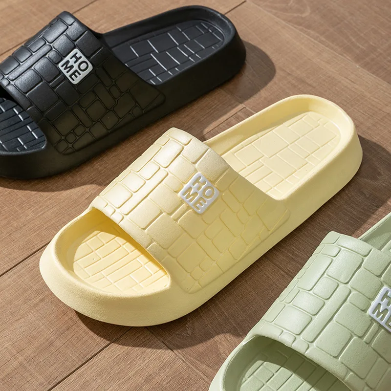 Summer Slippers Women Men Couple Home Slides Sandals EVA Thick Sole Light Weight Flip Flops Home Indoor Bothe Shower Shoes