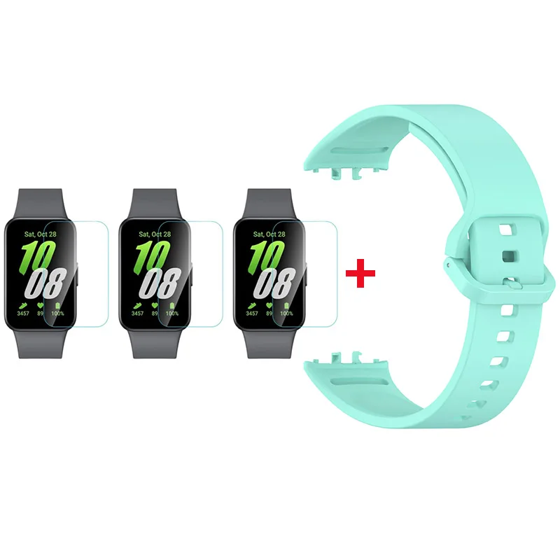 Dual-Purpose Silicone Strap with Screen Protector for Fitness Tracker Wristbands