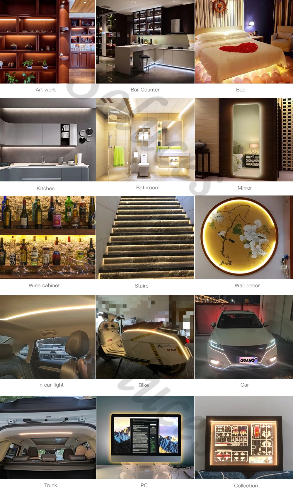 LED Strip Light Super Slim COB LED Strip Light 2.7mm 480leds for Room Car FOB Decoration 3V 5V 12V Flexible Ribbon Backlight Can Cuttable Dimmer