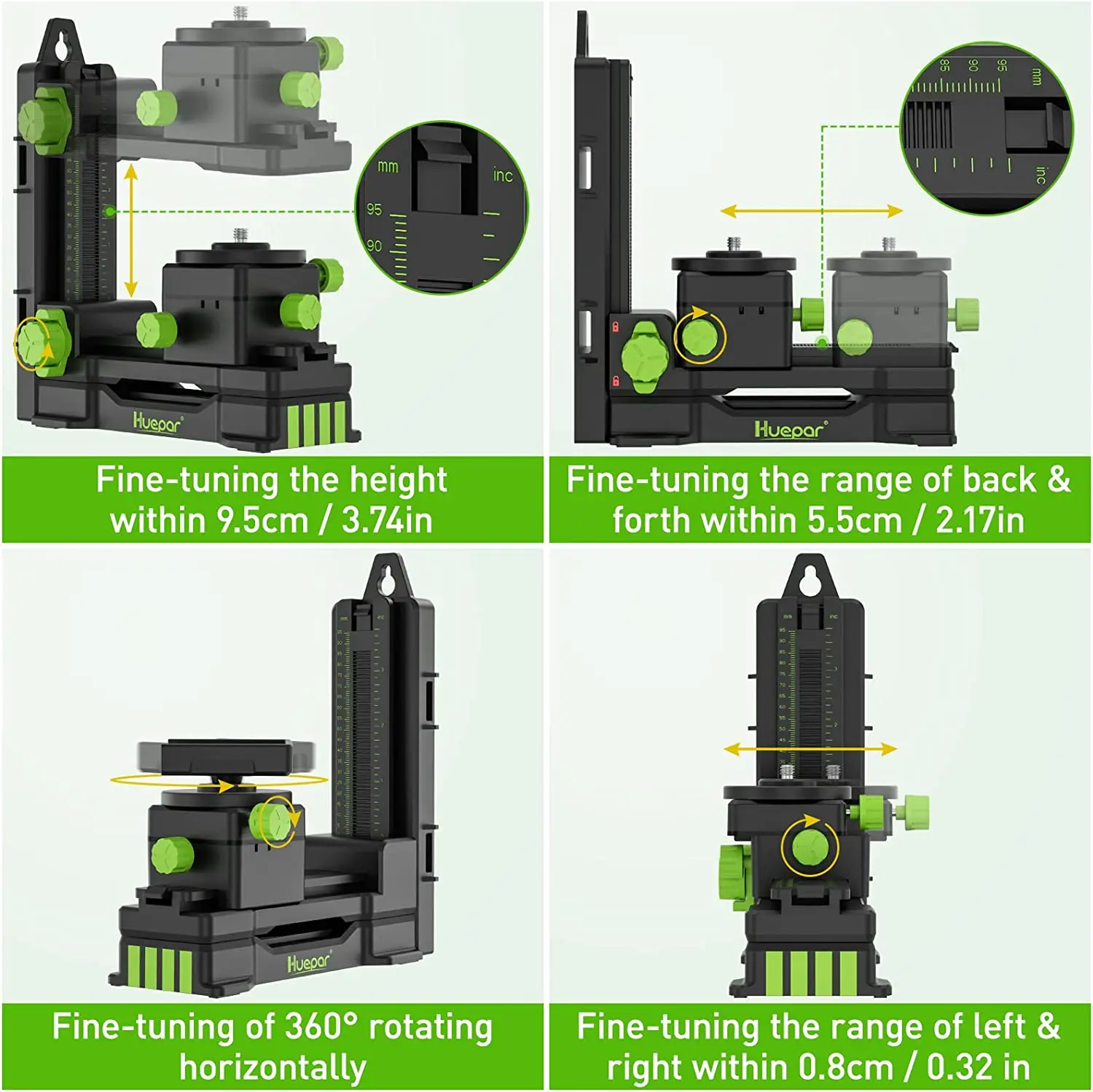 Fine-tuning Pivoting Bracket Magnetic Base For Laser Level, Tripod, Wall Hang Mo