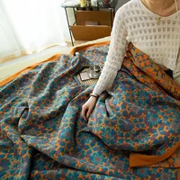 Decorative Bed Cover Blanket Ethnic Cotton Gauze Bedroom Bedspread On The Bed Double Quilts King Size Bed Comforters 220*240cm 2