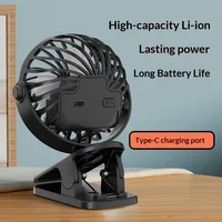 Ventilateur portable rechargeable à clip 720 °   Ventilateur suspendu rotatif avec lumière nocturne, refroidisseur d'air pour le camping en plein air, Ventilador 4
