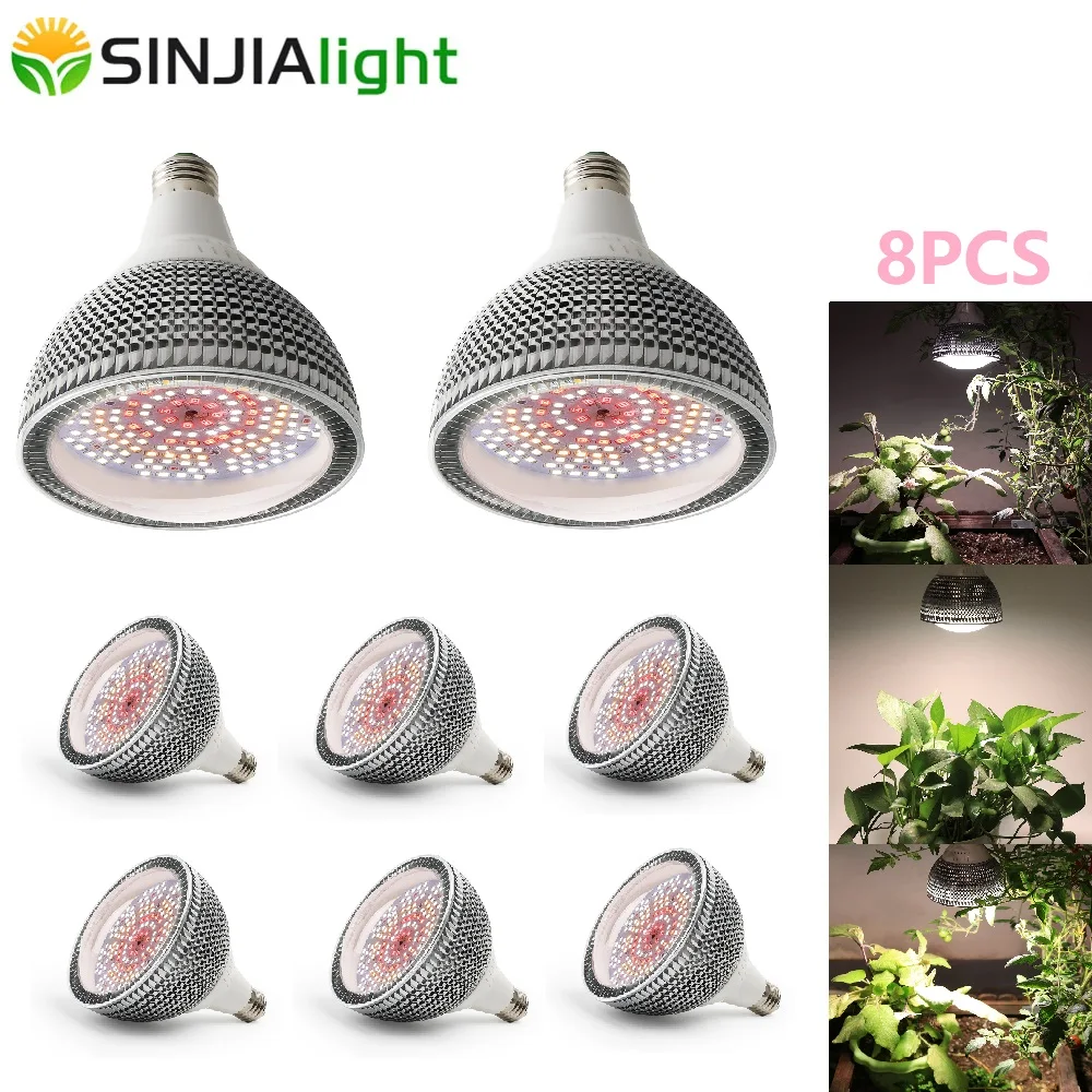 8PCS 25W LED Grow Light Bulbs 620-660nm IR Full Spectrum Plant Growing Lamp Phytolamp For Indoor Plant Seedling Grow Flower
