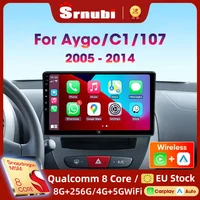 Srnubi автомобильный радиоприемник для Peugeot 107 Toyota Aygo Citroen C1 2005-2014, беспроводной Carplay, Android, автомобильный мультимедийный плеер, 2 Din