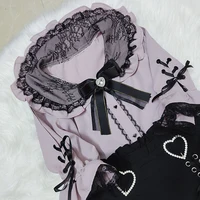 Kawaii Women Shirts Jirai Kei Lolita Y2K Cute Japanese Style Blouse Elegant Long Sleeve Sweet Tops Casual Aesthetic Shirt 2024 - Image 3