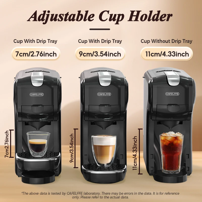 Cafelffe Coffee Machine 3in1 Hot/Cold Multiple Capsule Espresso Maker DG Cappuccino Nexpresso Capsule Powder cafeteria 19Bar 3