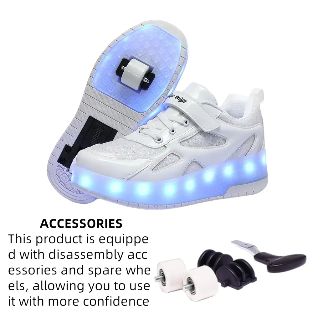 Roller Skates Inline Roller Skates Children Removable Wheeled Shoes