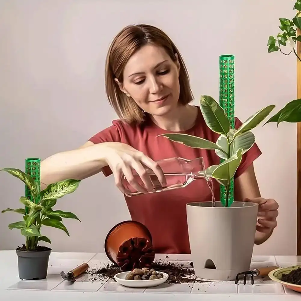 Plant Moss Poles Support Plastic Transparent Reusable Indoor Potted Sticks Train Creeper Plant To Grow Upward for Home Garden