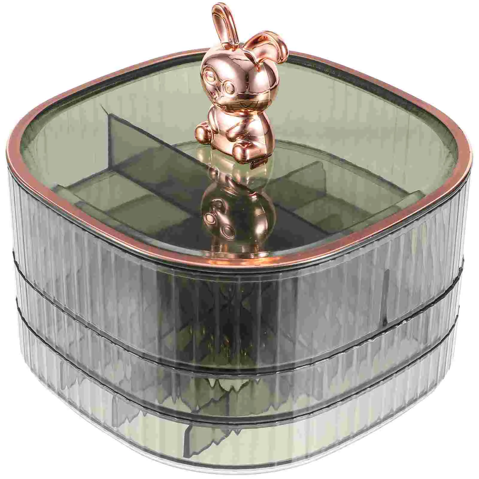 

Household Jewelry Box Small Jewelry Container Compartment Trinket Box Tabletop Jewelry Box With Mini Bunny