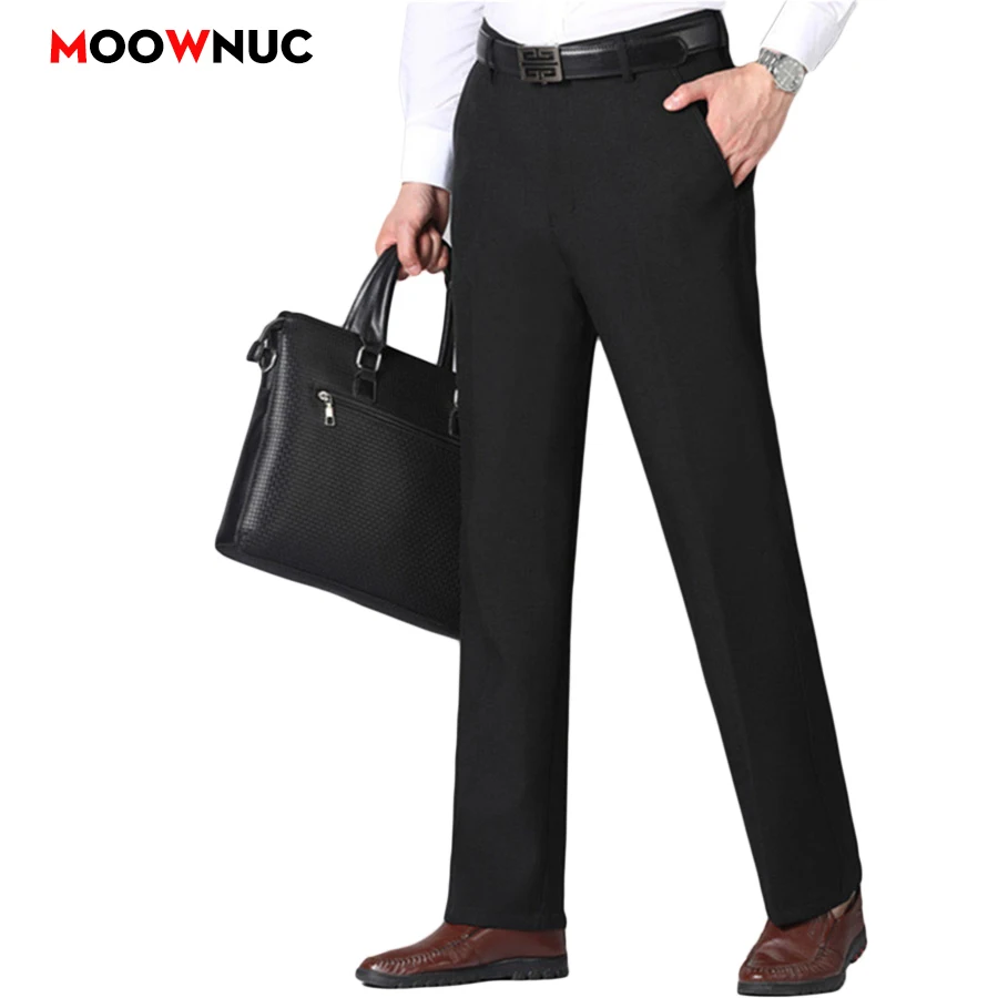 

Fashion Pants Male Men's Casual Trouser Straight Spring Outdoor Full-Length Solid Hombre Business Plus Size Fit Loose MOOWNUC