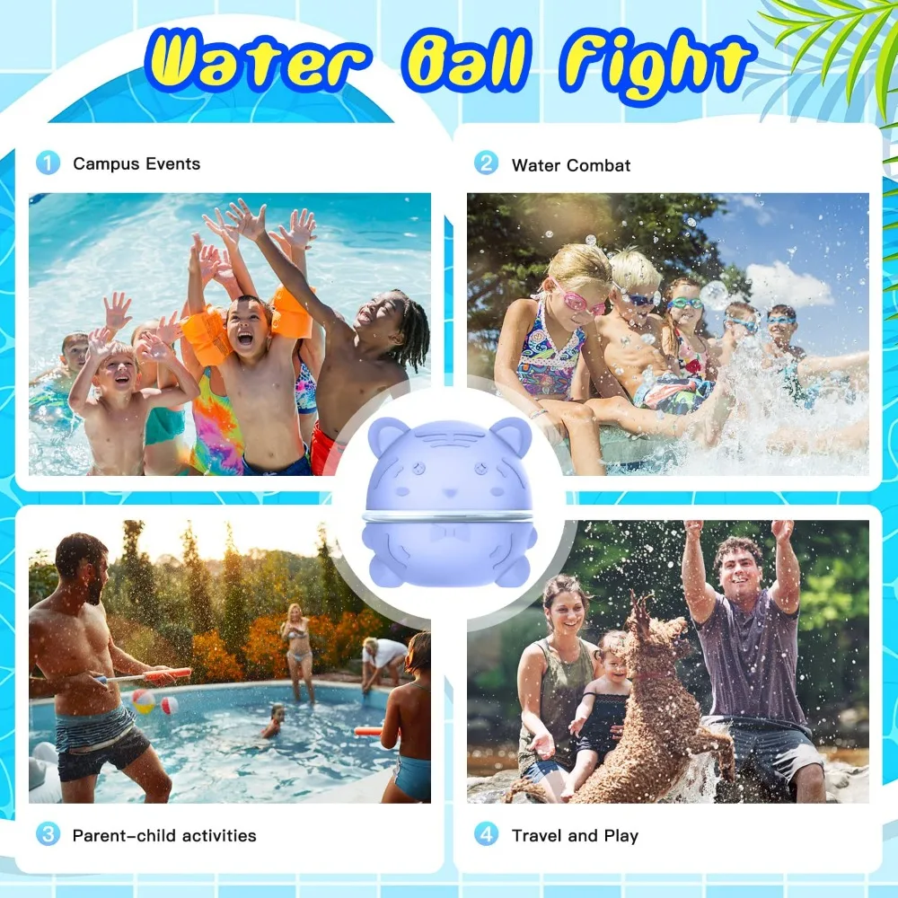 Decompression toys,high-quality reusable,magnetic silicone water polo for small animals.Sealed water pol Summer party water toys 3