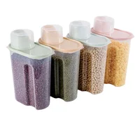1.9L-2.5L Food Storage Box Sealed Jar Can For Kitchen Grain Dried Fruit Snack Cereal Dispenser With Pour Lid Plastic Container 1