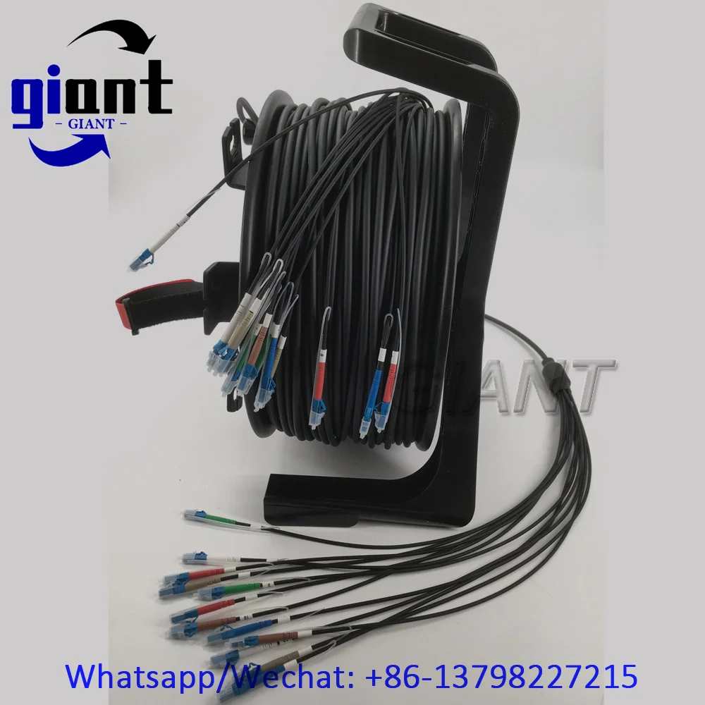 12코어 150M 아머드 파이버 패치 코드, 12C G657A1 SM 150M TPU/LSZH 6.0mm PCD310 방수 싱글모드 실외 FTTH 케이블