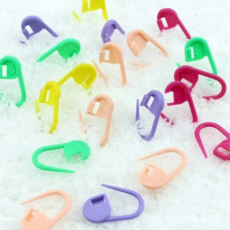 다채로운 뜨개질 스티치 카운터 크로셰 잠금 스티치 마커, 스티치 바늘 클립, 뜨개질용 뜨개질 크로셰 마커, 100 개