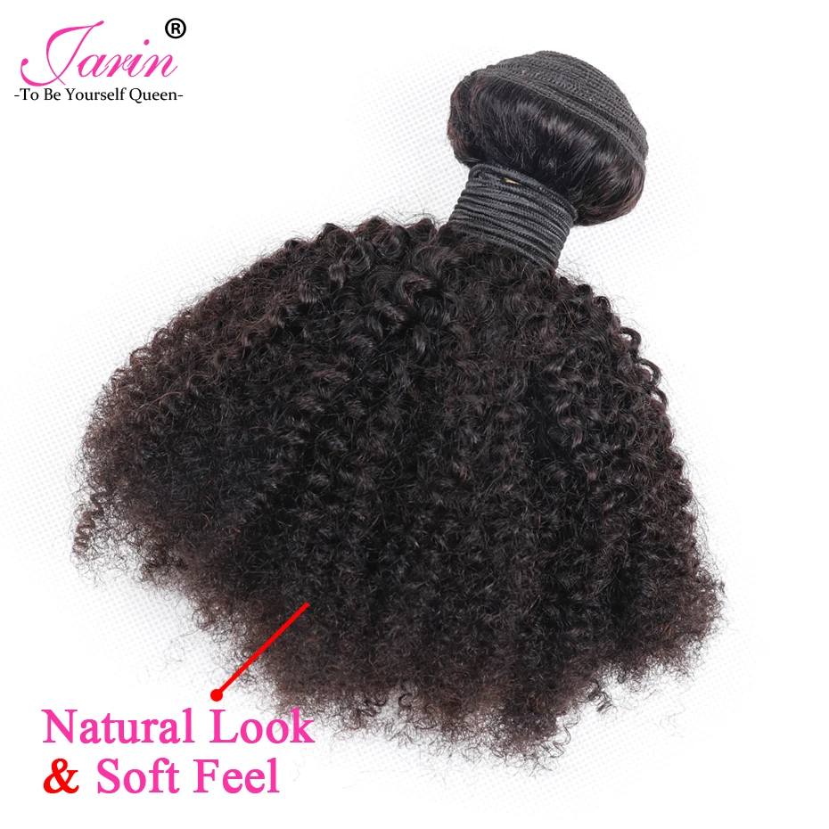 Afro Kinky Curly Hair Weave 3 Bundles Deal Remy Human Hair Extension For Women 8-22 Inch Natural Color Jarin Bulk Sale