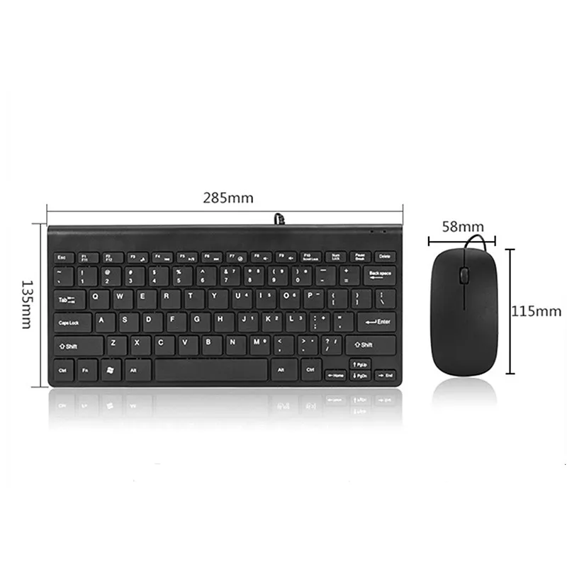 Kits Combo Mouse e Teclado com Fio Windows 10 e Acessórios Tablet Teclado Multimídia para Laptop Mac Desktop pc tv Andrews - Imagem 5