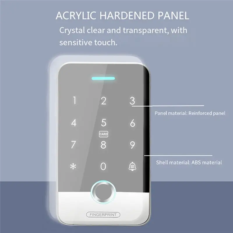 A98Z RFID 13.56M IC NFC Tuya 액세스 제어 지문 키패드 125K 독립형 도어 오프너 카드 리더기 액세스 시스템 잠금 해제