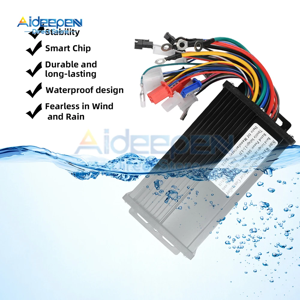 Controller a Onda Sinusoidale 500W 36V-72V Brushless 30A con 3 Velocità Regolabili, Retromarcia, Cruise Control, Antifurto e Freno Alto/Basso per Scooter Elettrico - immagine 2