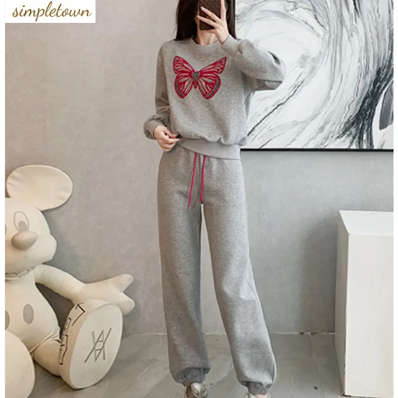 Sports and Leisure Set for Women's Spring and Autumn New Fashionable Printed Top and Casual Pants Two-piece Set