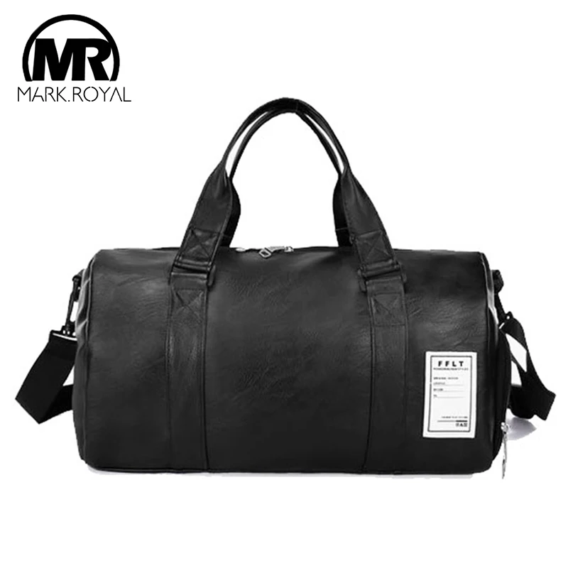 MARKROYAL PU Leather Travel Bag Independent Shoes Storage Big Fitness Bags Large Capacity Handbag Fashion Duffle Bag