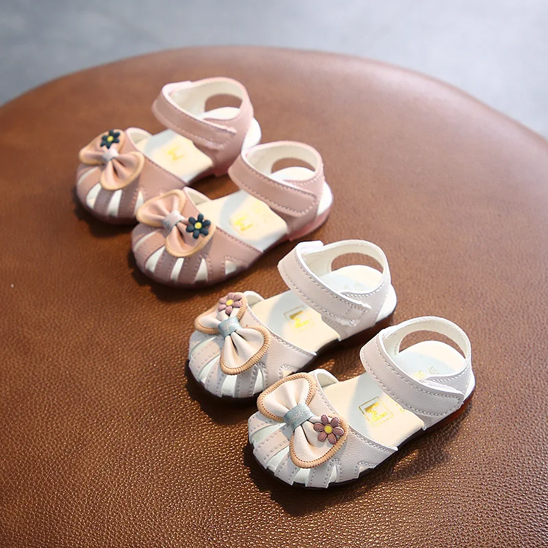 Summer Toddler Baby Sandals Girl Bowtie Princess Walking Shoes Soft Sole Anitslip First Walkers 0-3 Years baby sandals